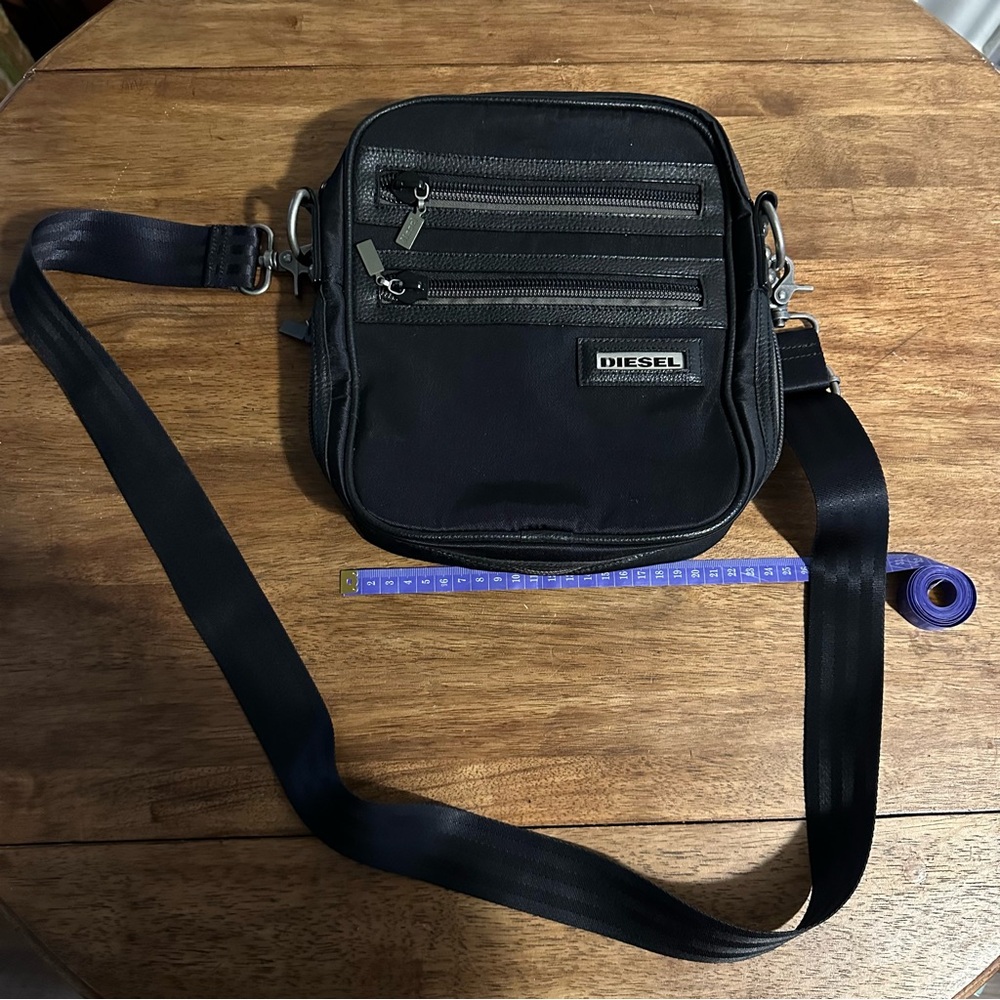 Vtg Diesel messenger bag Y2K Avant-Garde Leather/Nylon